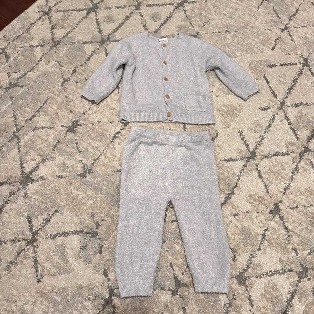 Cozy Gray Knit Baby Set
